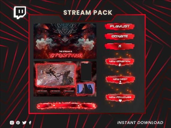 Twitch overlays, animated webcam,twitch panels, twitch screens, twitch transition, twitch chat box, Twitch top banner, Intermission overlay
