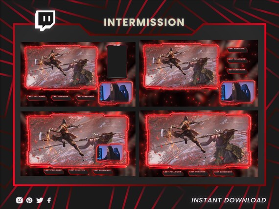 Twitch overlays, animated webcam,twitch panels, twitch screens, twitch transition, twitch chat box, Twitch top banner, Intermission overlay - Image 3