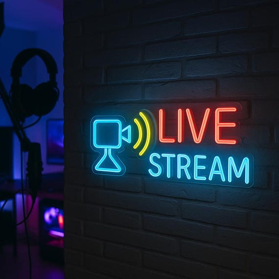 Streaming Studio Neon Sign. Webcam and LIVE, Streamer with Microphone, Live Stream, Video Stream, Gaming Session Decor - Image 4
