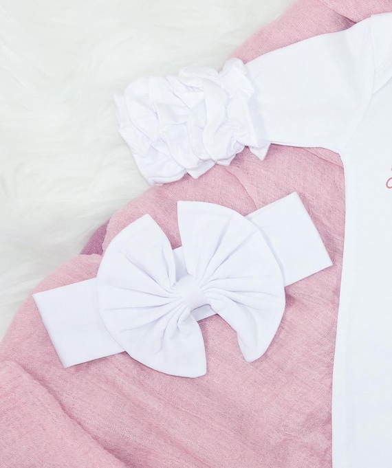 Isn't She Lovely Baby Girl Coming Home From Hospital Outfit – Ruffled Newborn Romper – Baby Girl Clothes – Newborn Shower Gift – Layette Set - Image 4