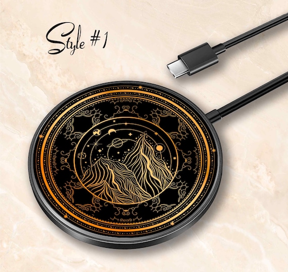 Wireless Charger Pad Universal iPhone Android Original Design Charging Station Medallion Fast Charging Gift Holiday Celestial Moon - Image 2