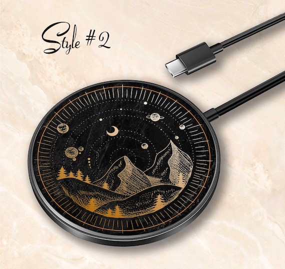Wireless Charger Pad Universal iPhone Android Original Design Charging Station Medallion Fast Charging Gift Holiday Celestial Moon - Image 3