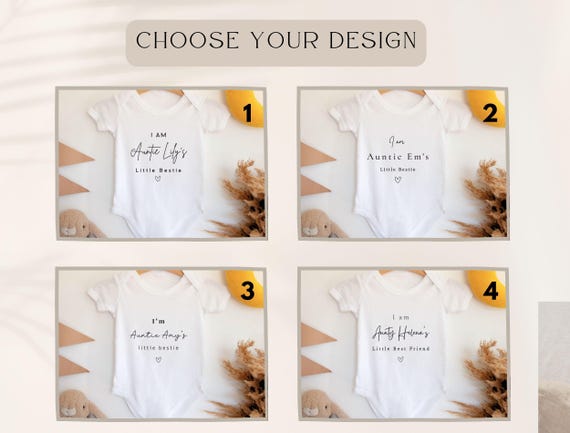 Khala's Little Bestie Bodysuit Personalised, Custom Baby Grow For Aunt, Custom Babygrow Present for Nephew, Auntie's Little Bestie Bodygrow - Image 4
