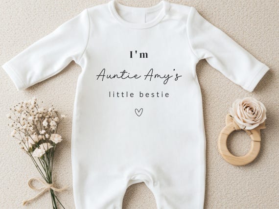 Khala's Little Bestie Bodysuit Personalised, Custom Baby Grow For Aunt, Custom Babygrow Present for Nephew, Auntie's Little Bestie Bodygrow