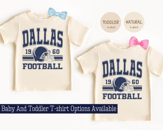 Custom Dallas Football Onesies®, Personalized Dallas Retro 80s Style Baby Bodysuit, Trendy Game Day Baby T-Shirt, Football Baby Shower Gifts - Image 5