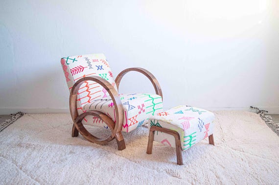 Mid century chair and ottomanset, wooden armchair classic chair modern chair, Comfy armchair for living room - Image 8