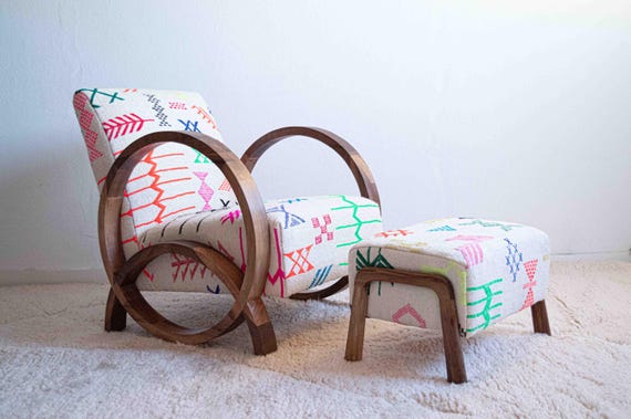 Mid century chair and ottomanset, wooden armchair classic chair modern chair, Comfy armchair for living room - Image 6