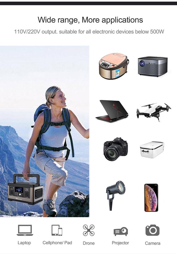 500W Portable Power Station  Solar Generator Power Bank Camping Emergency - Image 7