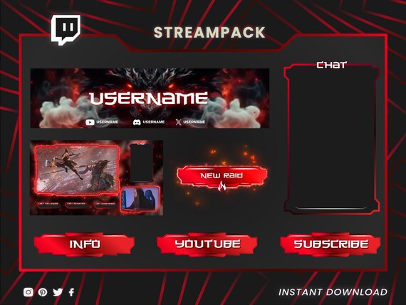 Twitch overlays, animated webcam,twitch panels, twitch screens, twitch transition, twitch chat box, Twitch top banner, Intermission overlay - Image 7