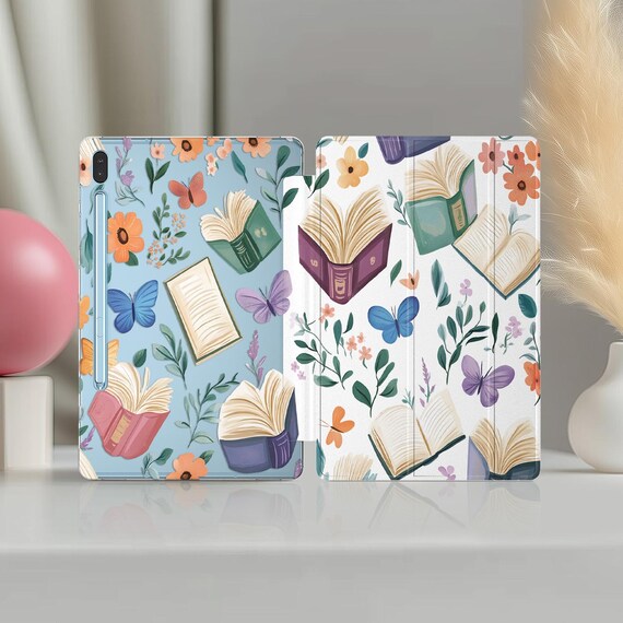 Books and flowers Case for Samsung Galaxy S2 9.7 11 inch tablet Samsung tab S4 S8 Ultra S6 stand 10.1 A8 S9 2022 fish tab S7 case A8 10.5 in - Image 4