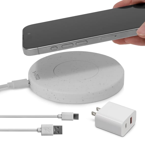 15W Natural Stone Wireless Charging Pad w/ 20W USB-C Adapter w/ Overheat & Short Circuit Protection - Image 2