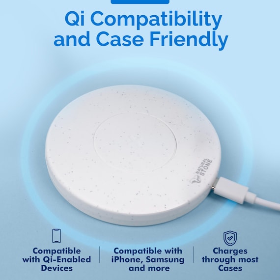 15W Natural Stone Wireless Charging Pad w/ 20W USB-C Adapter w/ Overheat & Short Circuit Protection - Image 6