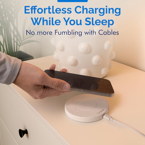 15W Natural Stone Wireless Charging Pad w/ 20W USB-C Adapter w/ Overheat & Short Circuit Protection - Image 8