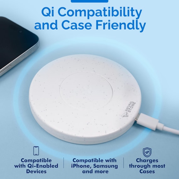 15W Natural Stone Wireless Charging Pad w/ 20W USB-C Adapter w/ Overheat & Short Circuit Protection - Image 5
