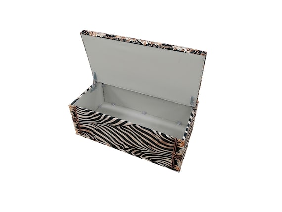Zebra design bench, Storage organizer, Trunk for bedroom, Cute ottoman bench, Long lasting bench, Decorative furniture, Nomadic bench, M-168 - Image 7