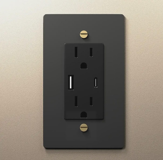 Toggle Light Switch, Dimmer & Outlet - Black Brass Cover Wall Plate - Elegant Home Decor, Electrical Socket Covers, Unique Switch Plates - Image 4