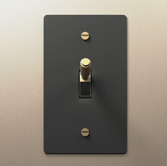 Toggle Light Switch, Dimmer & Outlet - Black Brass Cover Wall Plate - Elegant Home Decor, Electrical Socket Covers, Unique Switch Plates - Image 6