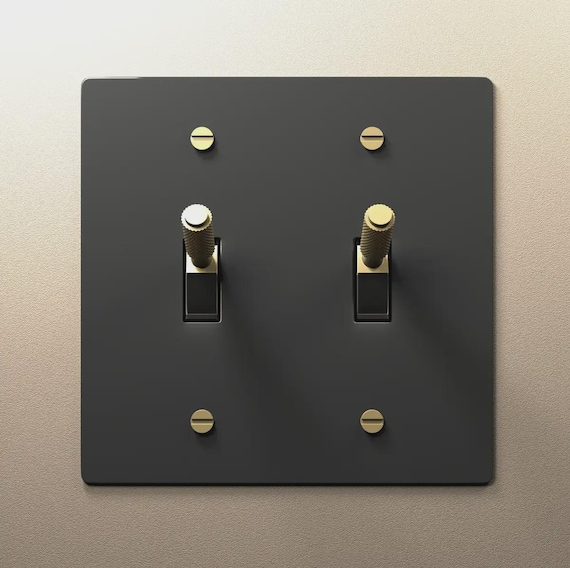 Toggle Light Switch, Dimmer & Outlet - Black Brass Cover Wall Plate - Elegant Home Decor, Electrical Socket Covers, Unique Switch Plates - Image 7