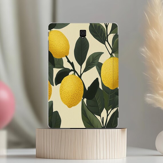 Cute Lemon Tree Case for Samsung S7 Stand tablet S2 8.0 cover A 10.1 tab Citrus case Galaxy Tab A7 Lite Yellow Fruit S3 9.7" S8 S6 lite S5e - Image 3