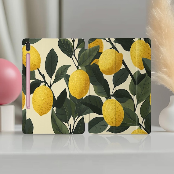 Cute Lemon Tree Case for Samsung S7 Stand tablet S2 8.0 cover A 10.1 tab Citrus case Galaxy Tab A7 Lite Yellow Fruit S3 9.7" S8 S6 lite S5e - Image 5