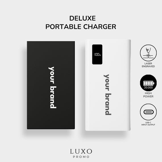 Custom Portable Charger – 20,000mAh Portable Charger with High-Capacity Charger, 22.5W Fast Charge, LED Display, Laser-Engraved Logo - Image 2