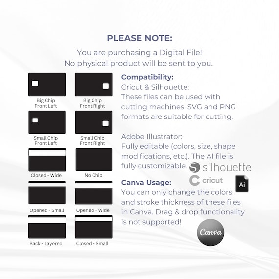 Credit Card Skin Template: SVG Files for Cricut (Digital Download) - Image 2