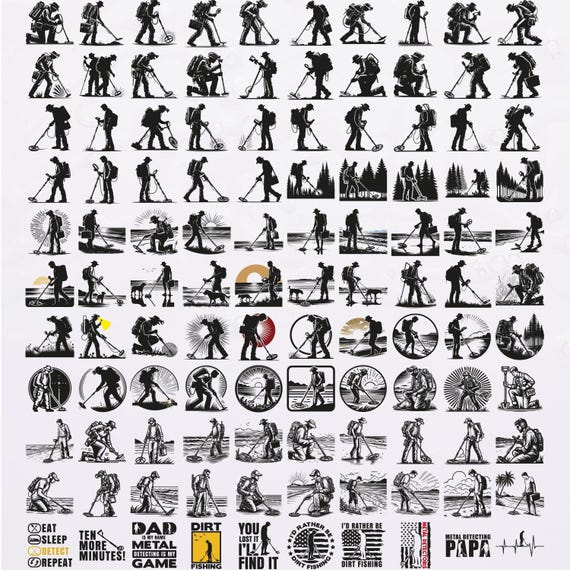 110 Metal Detecting svg Bundle for Cricut and Silhouette | Metal Detector Clipart Graphics for T-Shirt Mugs Signs Crafts - Image 6