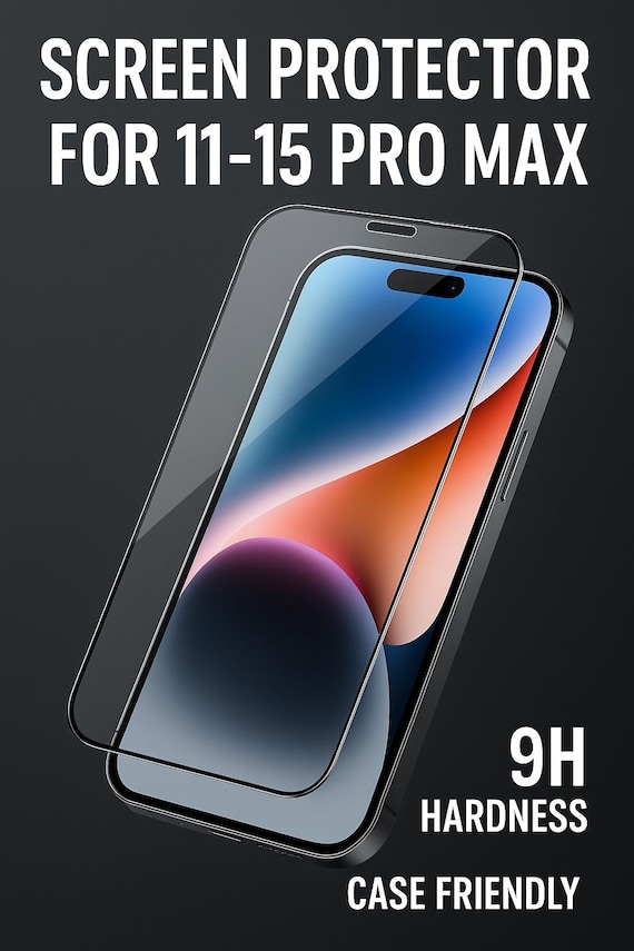Tempered Glass Screen Protector for iPhone 11/12/13/14/15/Pro/Pro Max โ Shatterproof, Easy Install