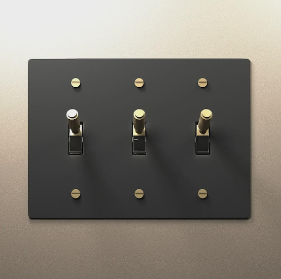Toggle Light Switch, Dimmer & Outlet - Black Brass Cover Wall Plate - Elegant Home Decor, Electrical Socket Covers, Unique Switch Plates - Image 8