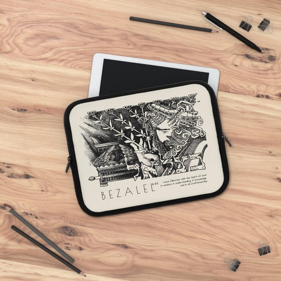 Bezalel Israel Artist Laptop Tablet Sleeve, Torah based design, Bezaleel Exodus 31, Betzalel Tabernacle Artisan, creative gift - Image 6