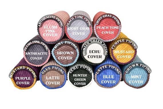 Corduroy Bolster Pillow Cover with Piping - Any Size - Decorative Lumbar Cushion - Image 6