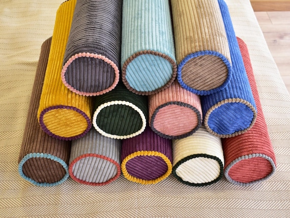 Corduroy Bolster Pillow Cover: Custom Piping, Lumbar Support - Image 3
