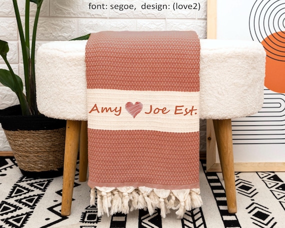 2nd Wedding Anniversary Gift, Cotton Anniversary Gift Blanket, 100% Cotton Wedding Blanket, Unique Gift For Mom, Custom Blanket for Couple - Image 4