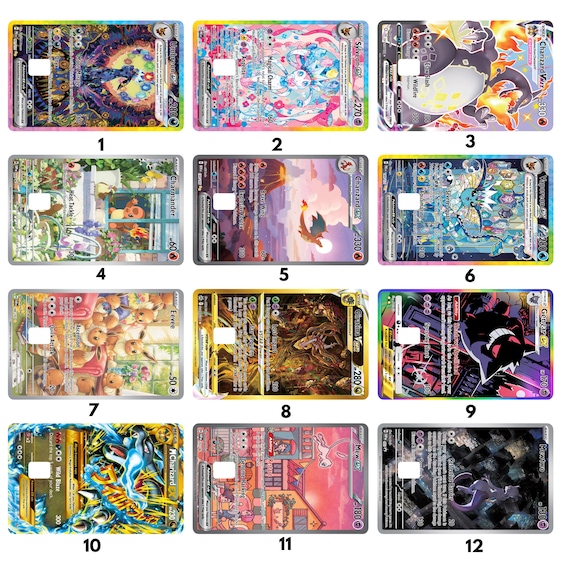 Custom Rainbow Holographic Pokemon Decal Cover | Laminated Vinyl Sticker Wallet Art Card-Sized Sticker  Laptop, Phone, Water bottle Sticker - Image 2