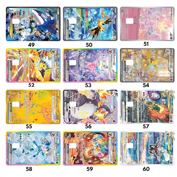 Custom Rainbow Holographic Pokemon Decal Cover | Laminated Vinyl Sticker Wallet Art Card-Sized Sticker  Laptop, Phone, Water bottle Sticker - Image 6