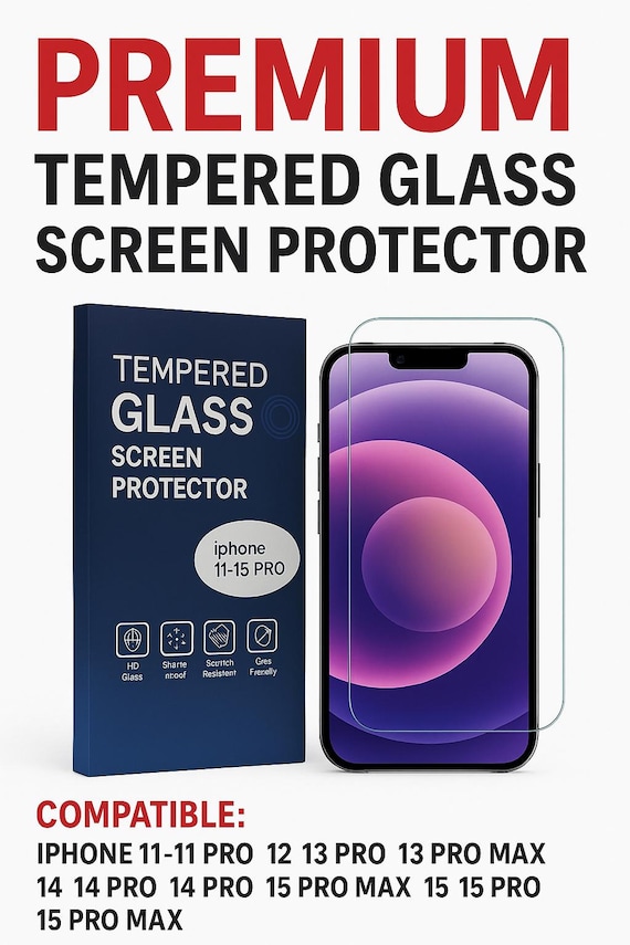 iPhone Screen Protector: HD Tempered Glass, Anti-Scratch, Case Friendly