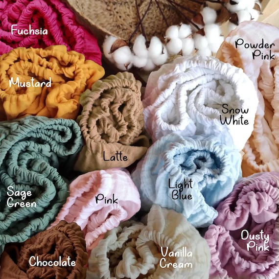 Muslin Sheets for Stokke Sleepi Cribs - Organic Cotton Fitted for Mini V2 V3 Junior - Image 8