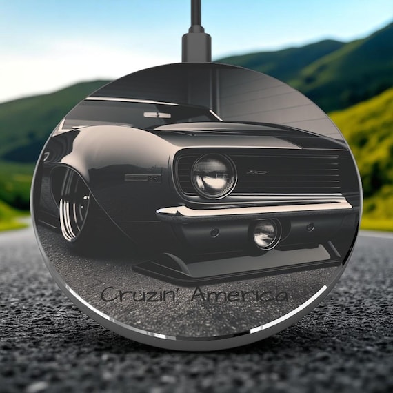 Wireless Charger 1969 Chevy Camaro, Car Lover Gift, Vintage Car Decor, Auto Enthusiast Accessory, Retro Tech