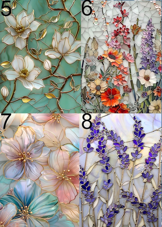 Stained Glass Flowers iPad Case, iPad Air 4/5/6 iPad 10/9/8/7 10.9" 10.5 10.2" iPad Pro 12.9'' 2022/2021 Pro 11" 13'' iPad Mini 6 Case Cover - Image 3