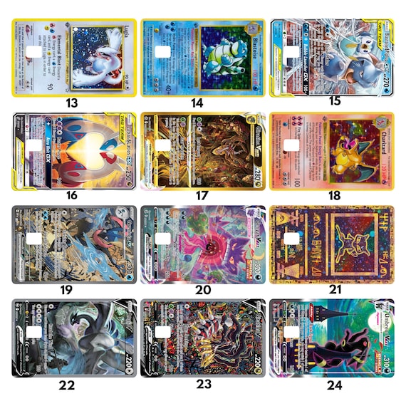 Custom Rainbow Holographic Pokemon Decal Cover | Laminated Vinyl Sticker Wallet Art Card-Sized Sticker  Laptop, Phone, Water bottle Sticker - Image 3