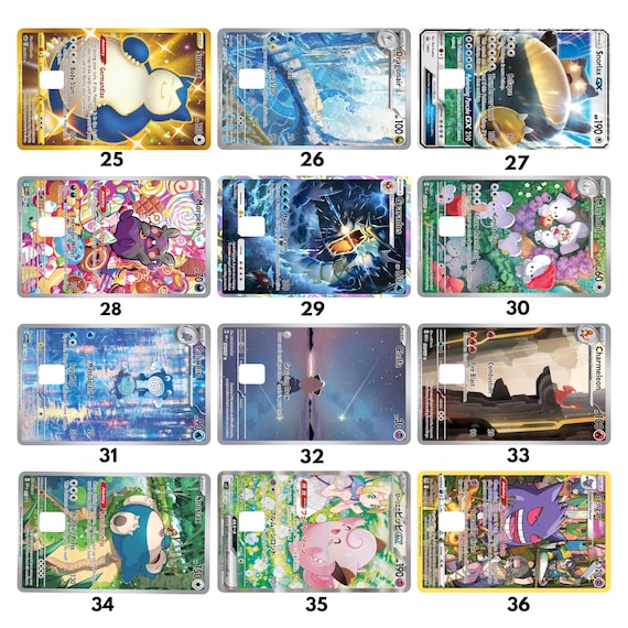 Custom Rainbow Holographic Pokemon Decal Cover | Laminated Vinyl Sticker Wallet Art Card-Sized Sticker  Laptop, Phone, Water bottle Sticker - Image 4