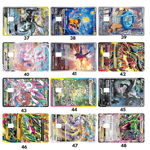 Custom Rainbow Holographic Pokemon Decal Cover | Laminated Vinyl Sticker Wallet Art Card-Sized Sticker  Laptop, Phone, Water bottle Sticker - Image 5