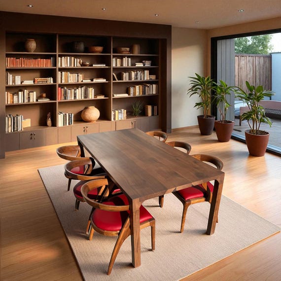 Custom Walnut Dining Table: Handcrafted Solid Wood Kitchen Furniture - Image 3