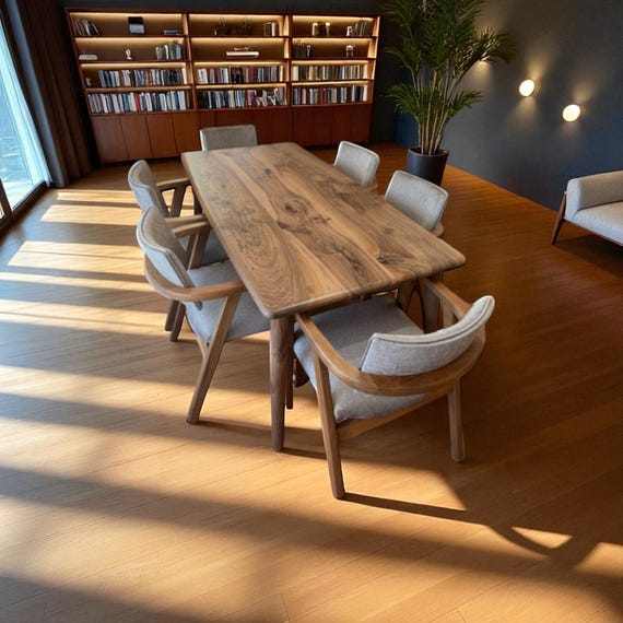 Custom Walnut Dining Table: Handcrafted Solid Wood Kitchen Furniture - Image 7