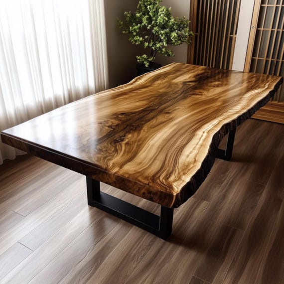 Farmhouse Dining Table Solid Walnut Wood Handmade Kitchen Table - Image 4
