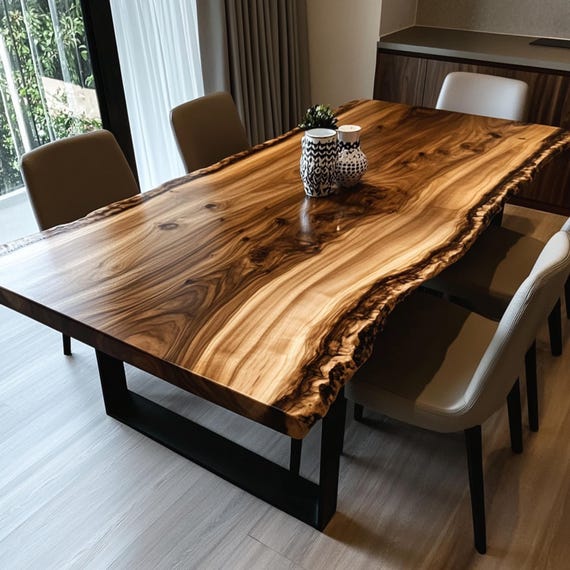 Farmhouse Dining Table Solid Walnut Wood Handmade Kitchen Table - Image 2