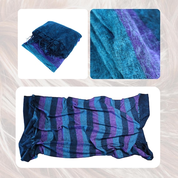 Himalayan Wool Blanket Couch Yoga Travel Camping Lightweight Soft Throw Blanket Yak Wool Blend 91”L x 46"W Horizon Stripes Color Combination - Image 4