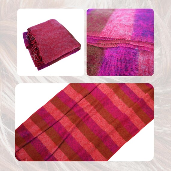 Himalayan Wool Blanket Couch Yoga Travel Camping Lightweight Soft Throw Blanket Yak Wool Blend 91”L x 46"W Horizon Stripes Color Combination - Image 5