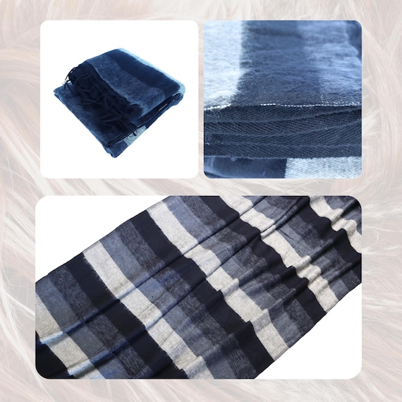 Himalayan Wool Blanket Couch Yoga Travel Camping Lightweight Soft Throw Blanket Yak Wool Blend 91”L x 46"W Horizon Stripes Color Combination - Image 8