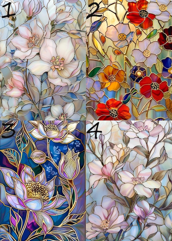 Stained Glass Flowers iPad Case, iPad Air 4/5/6 iPad 10/9/8/7 10.9" 10.5 10.2" iPad Pro 12.9'' 2022/2021 Pro 11" 13'' iPad Mini 6 Case Cover - Image 2